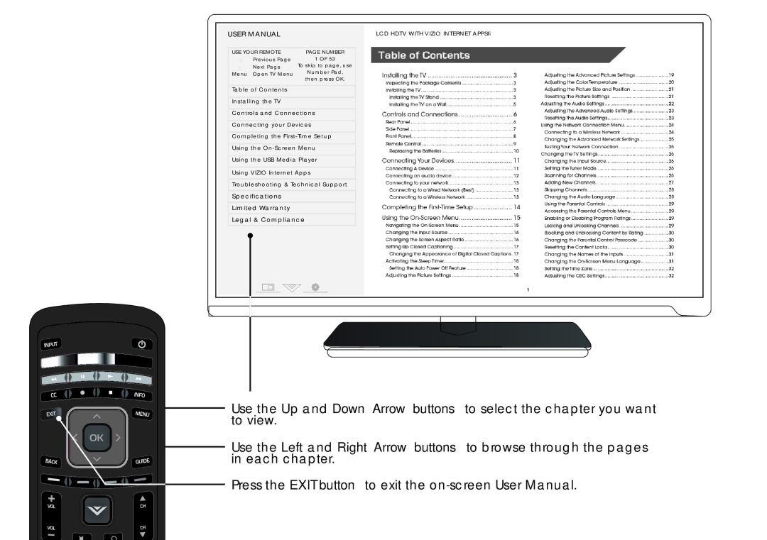 Vizio E400i-B2 quick start LCD Hdtv with Vizio Internet Apps 