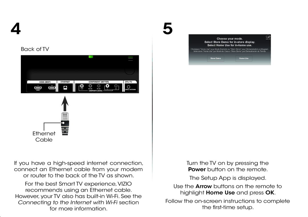 Vizio E400i-B2 quick start Store Demo Home Use 