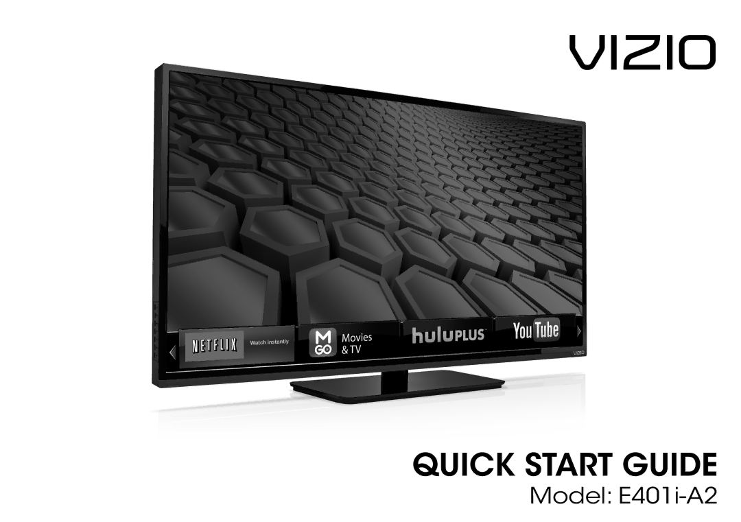 Vizio E4011-A2 quick start Vizio 