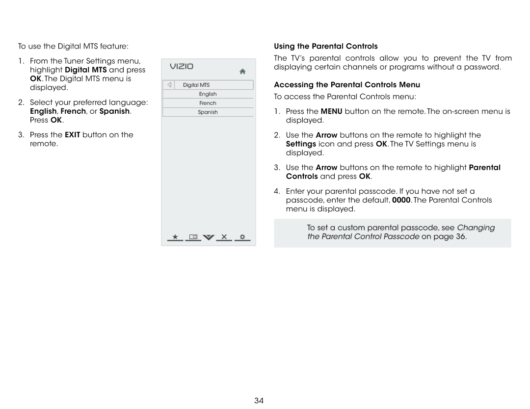 Vizio E401IA2 user manual Digital MTS 