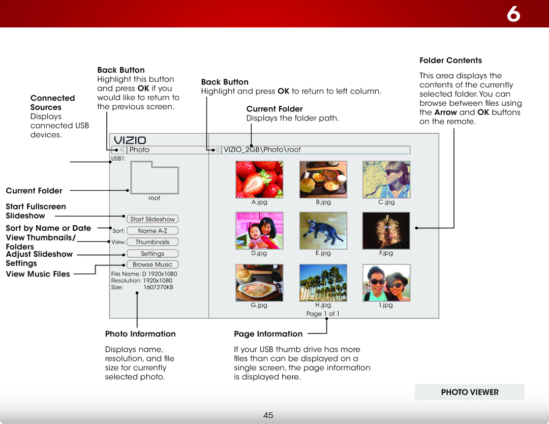 Vizio E401IA2 user manual Photo Viewer 