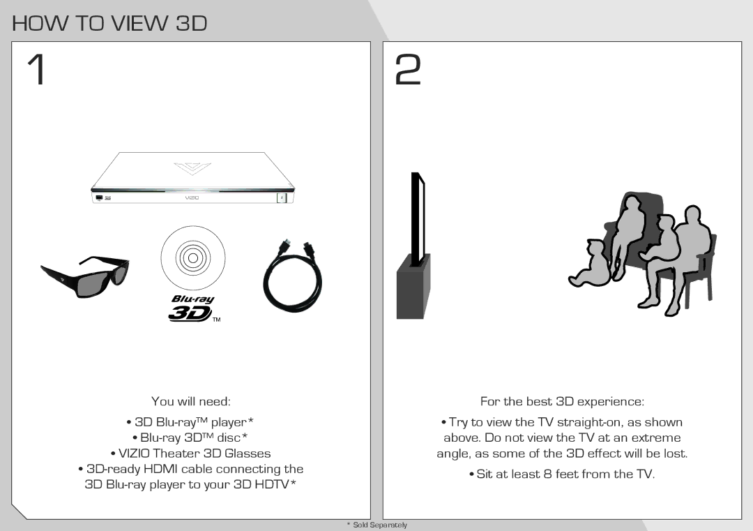 Vizio E420d-A0 quick start HOW to View 3D 