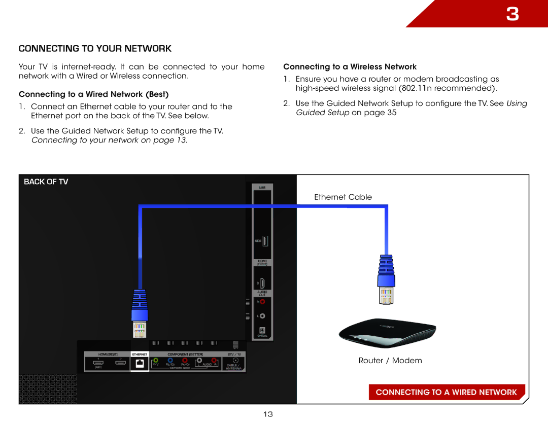 Vizio E420DA0 warranty Connecting to your network 