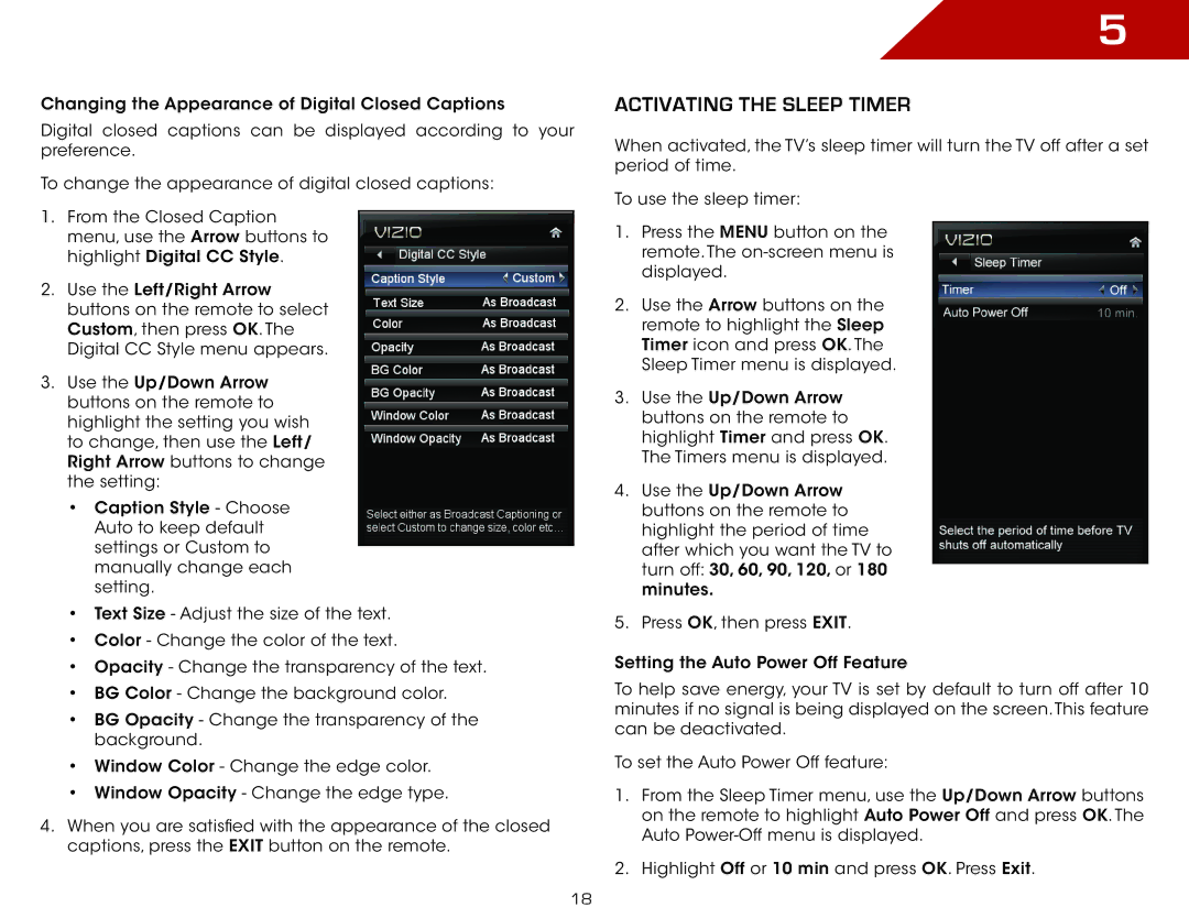 Vizio E420DA0 warranty Activating the Sleep Timer 