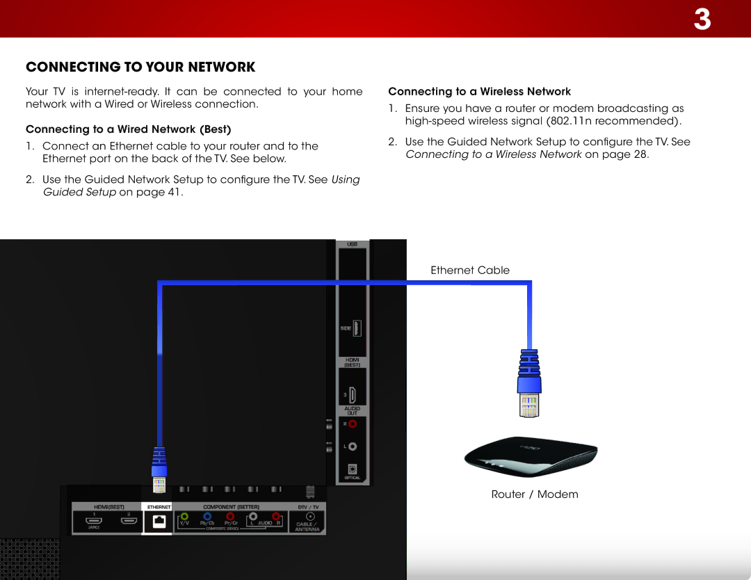 Vizio E420I-A0, E420IA0 user manual Connecting to your Network 