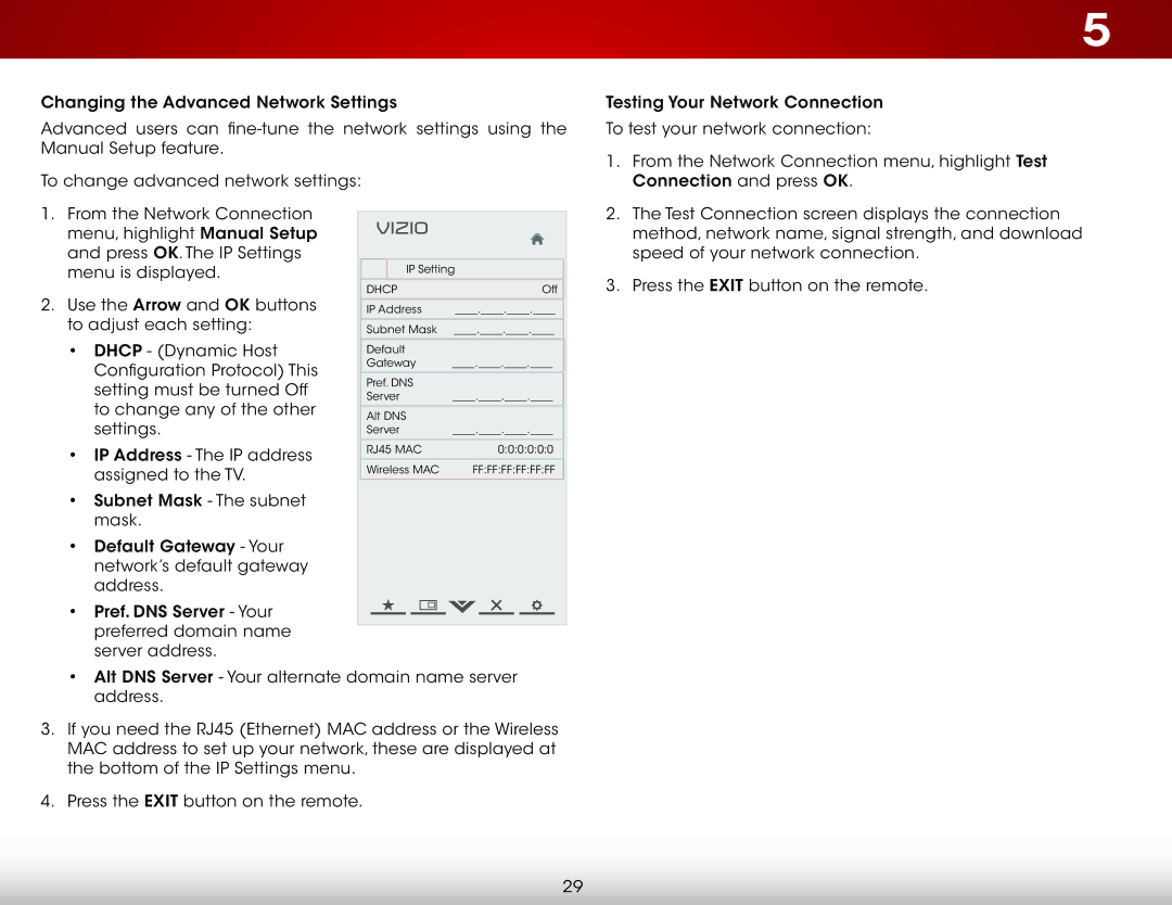 Vizio E420IA0, E420I-A0 user manual Test Connection screen displays the connection 