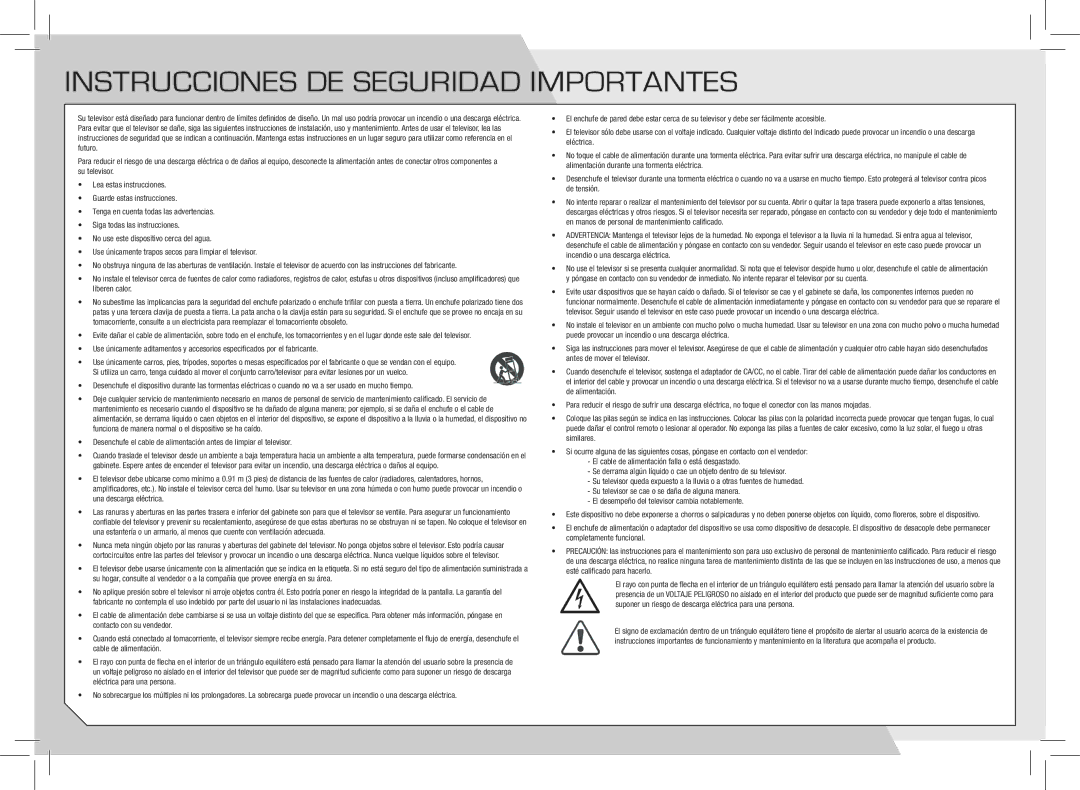 Vizio E420VSE-NA quick start Instrucciones de seguridad importantes 