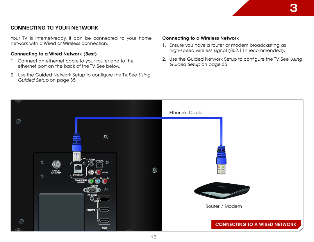 Vizio E422AR, E322AR warranty Connecting to your network 