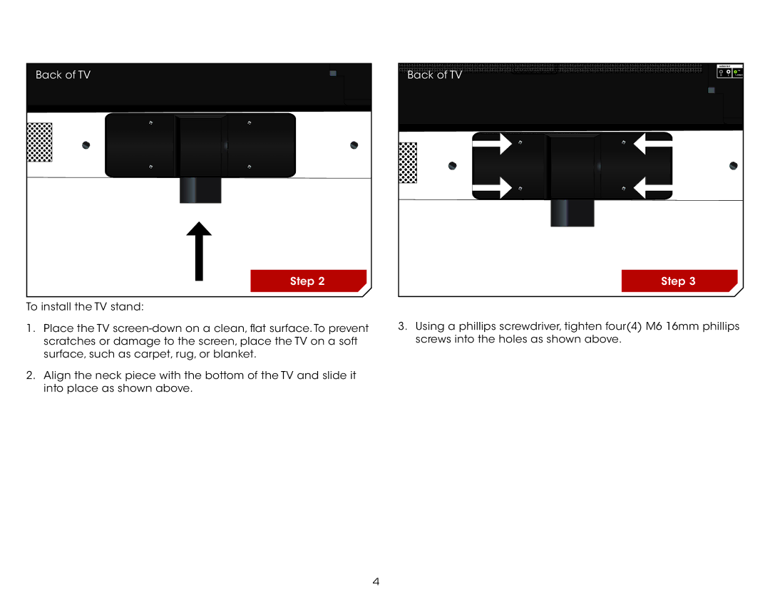 Vizio E461-A1 warranty Back of TV Step 