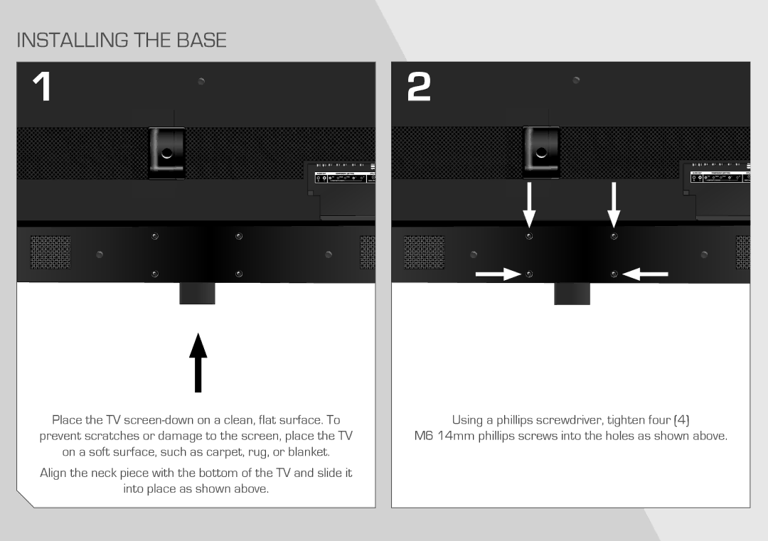 Vizio E461-A1 quick start Installing the bASE 