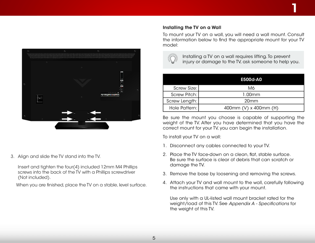 Vizio E500DA0 user manual E500d-A0 