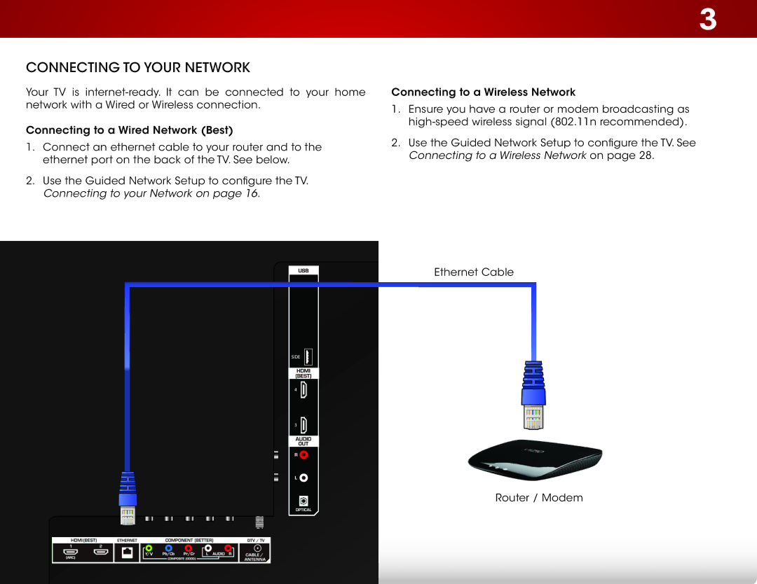 Vizio E500DA0 user manual Connecting to your Network 