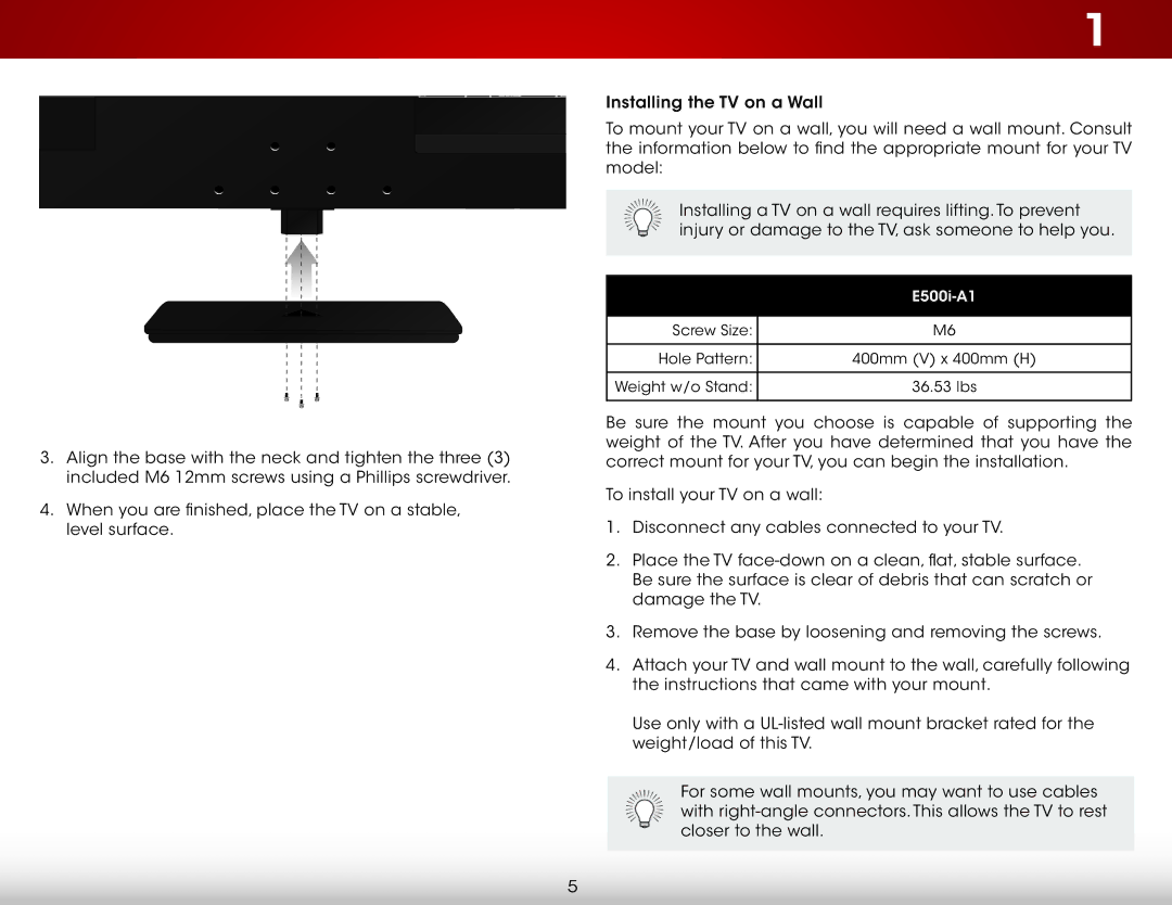 Vizio E500I-A1 user manual E500i-A1 