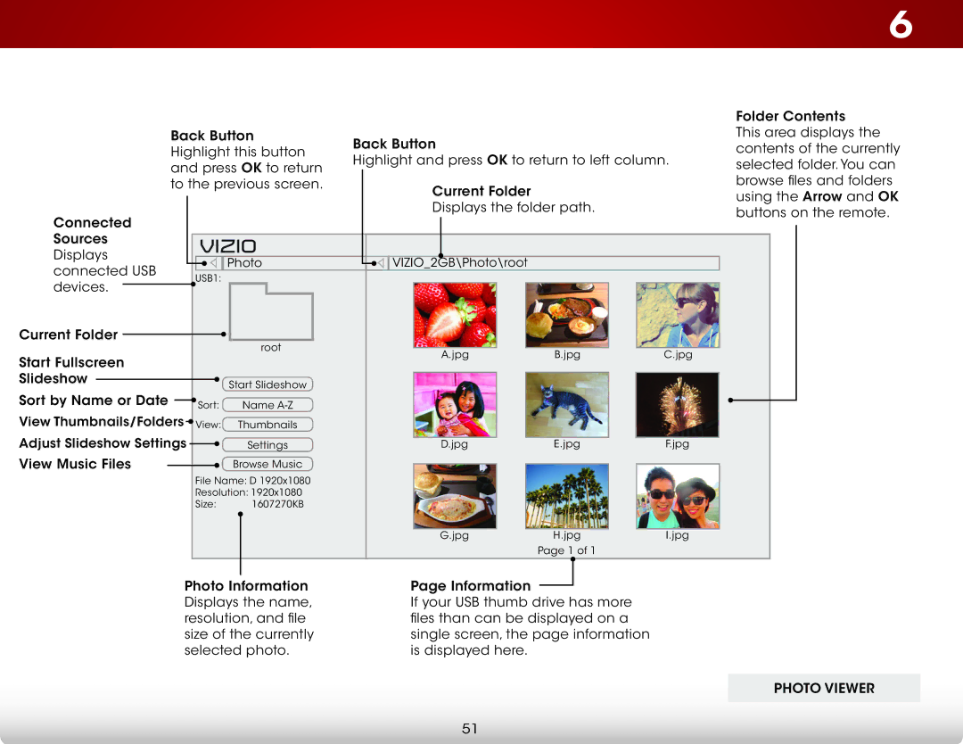 Vizio E500I-A1 user manual Photo Viewer 