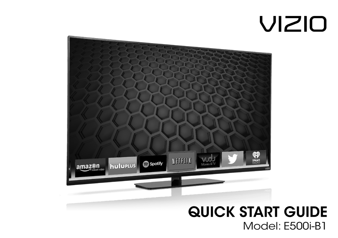 Vizio E500i-B1 manual Vizio 