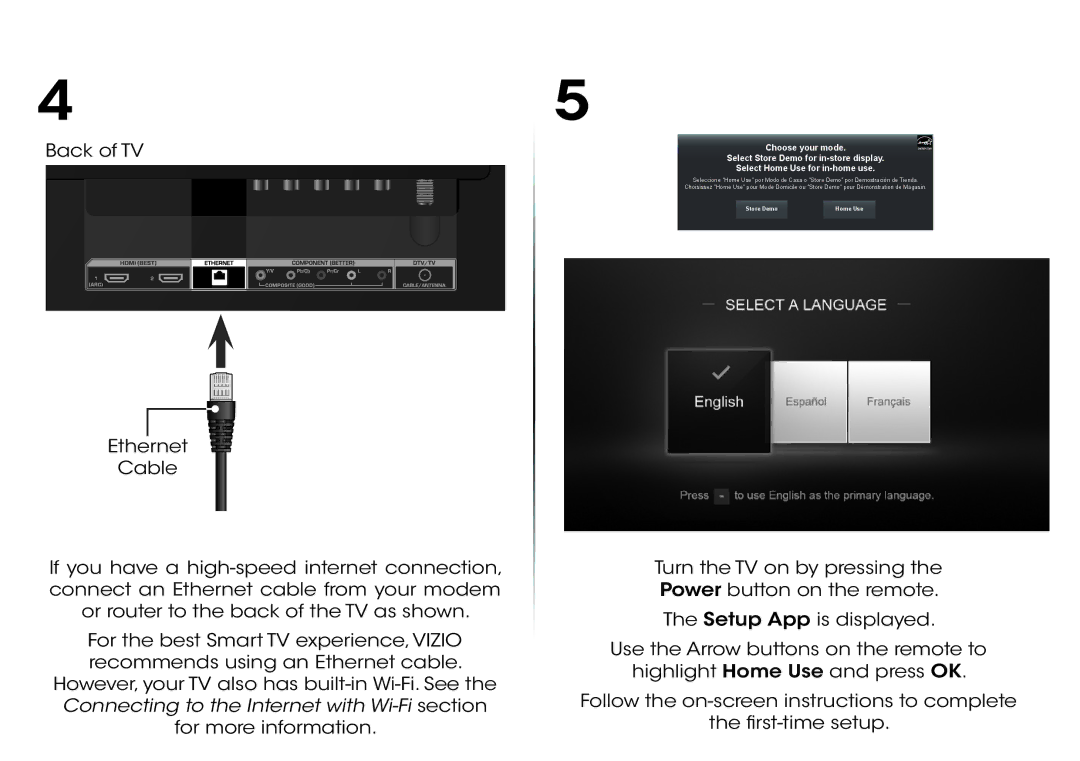 Vizio E500i-B1 manual Store Demo Home Use 