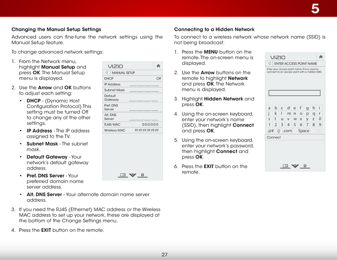 Vizio E500i-B1E user manual Highlight Manual Setup Press OK. The Manual Setup 