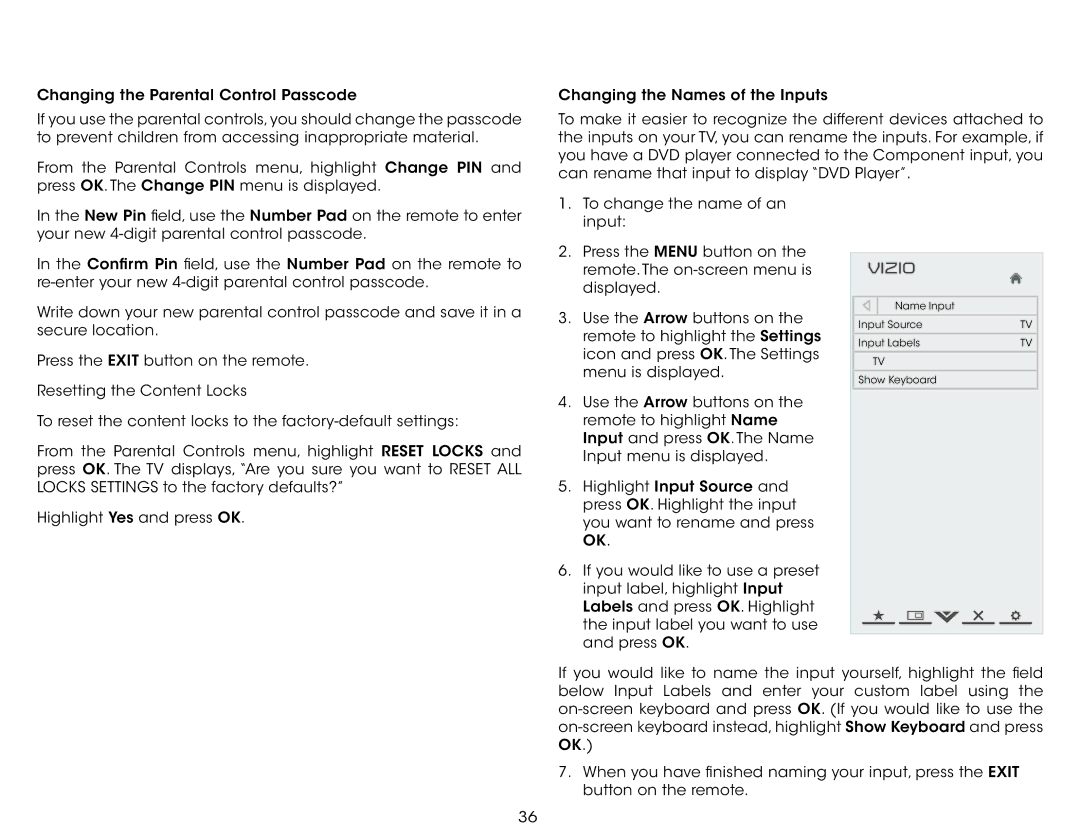 Vizio E500IA1, E500I-A1 user manual Name Input Input Source Input Labels Show Keyboard 