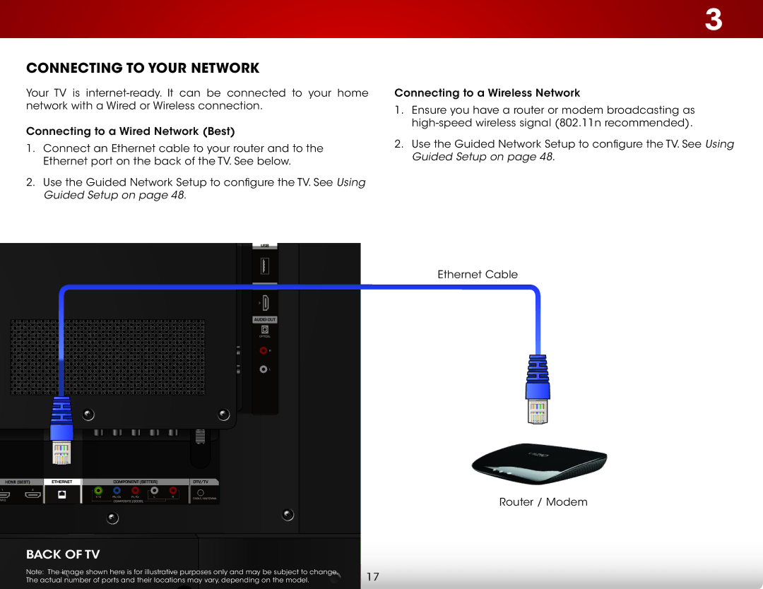 Vizio E480i-B2, E550i-B2 user manual Connecting to Your Network 