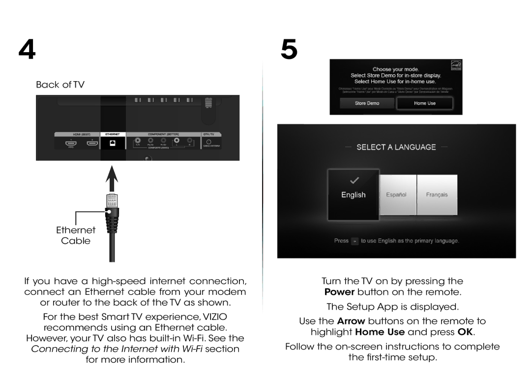 Vizio E480i-B2, E550i-B2 quick start 