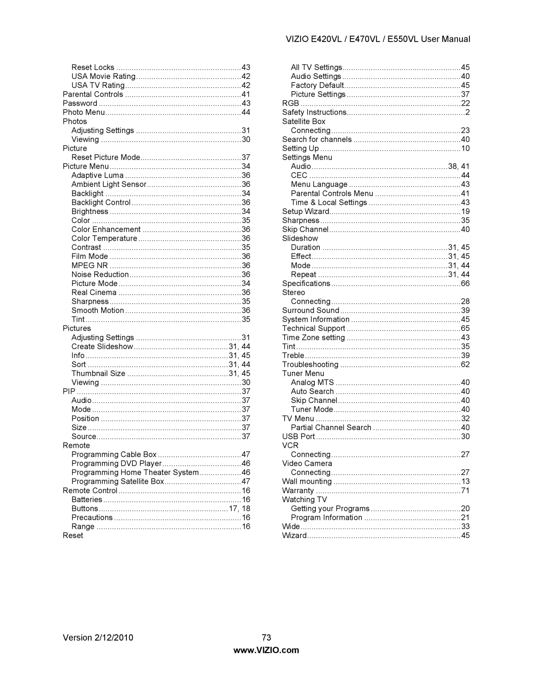 Vizio E470VL, E550VL, E420VL user manual Mpeg NR 