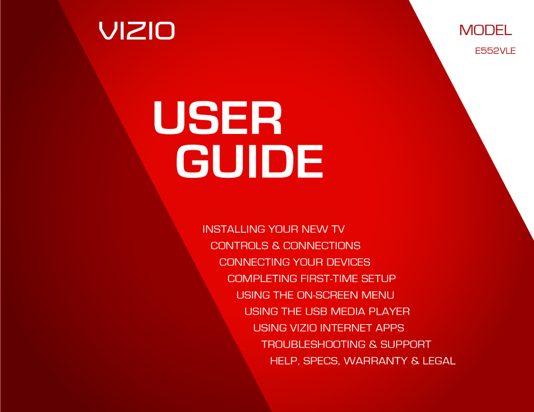 Vizio E552VLE warranty User Guide 