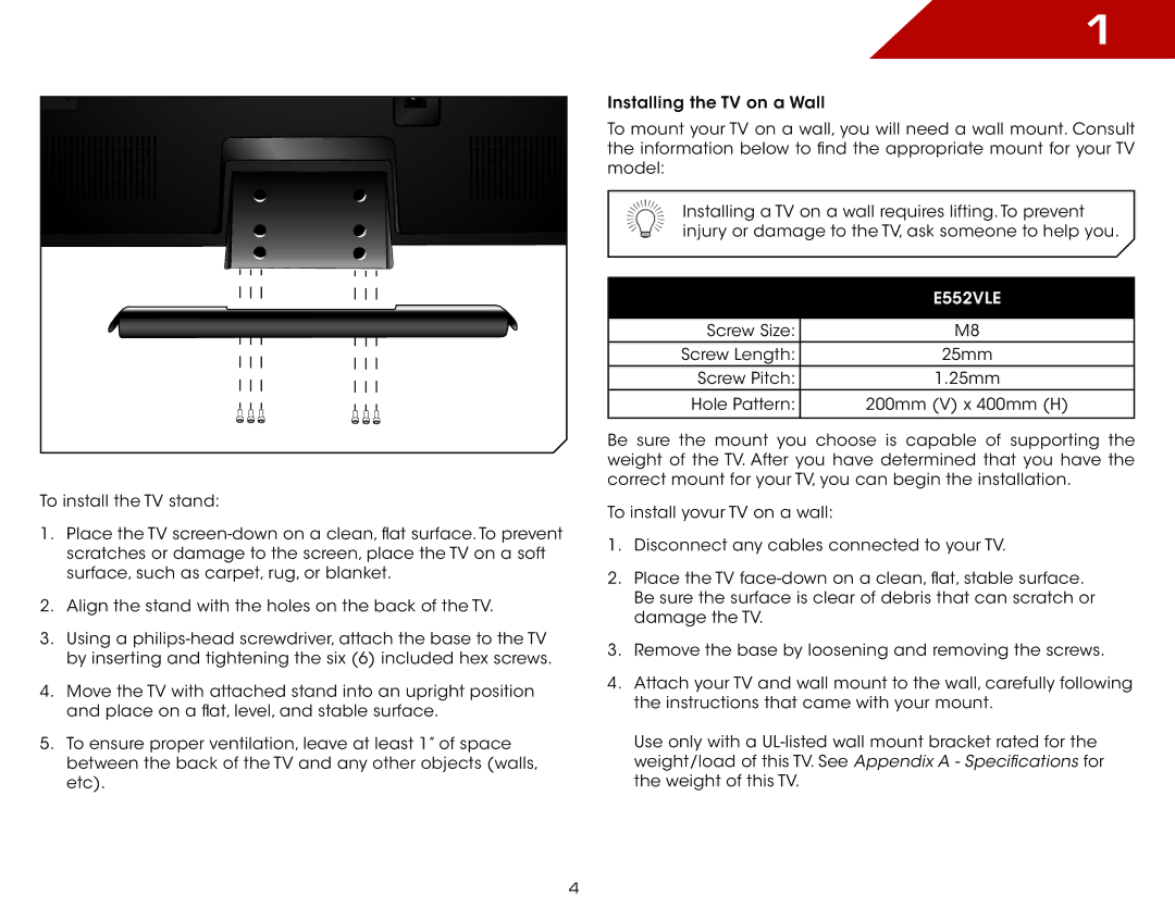 Vizio E552VLE warranty 