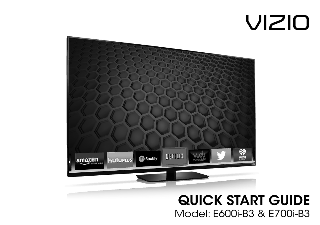 Vizio E600i-B3 & E700i-B3 manual Vizio 