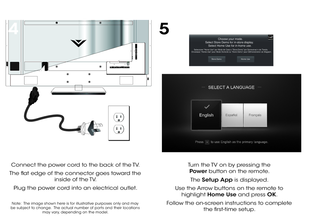 Vizio E600i-B3 & E700i-B3 manual Store Demo Home Use 