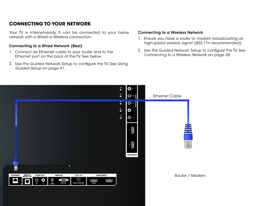 Vizio E601i-A3E user manual Connecting to your Network 