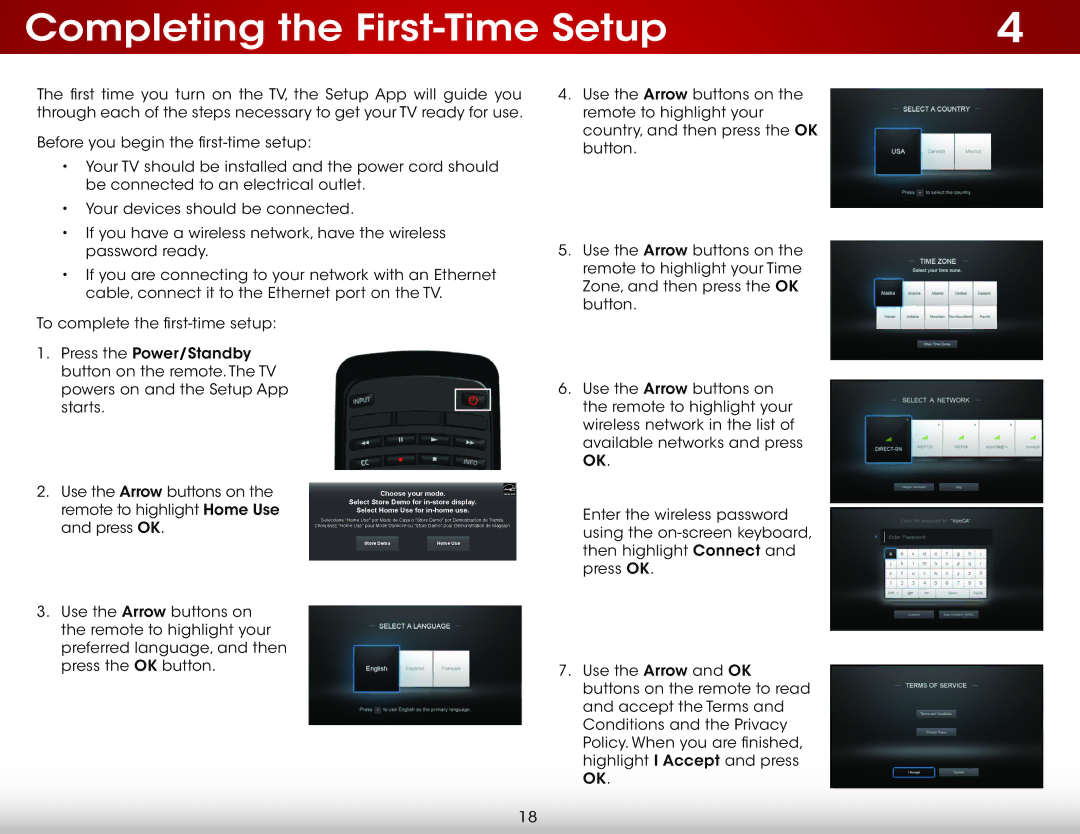 Vizio E650i-B2 user manual Completing the First-Time Setup, Choose your mode 