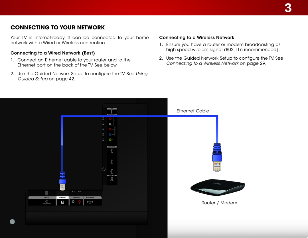 Vizio E650I-A2, E650IA2 user manual Connecting to your Network 