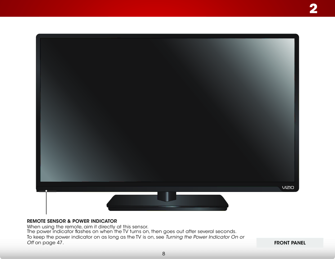 Vizio E700i-B3, E600i-B3 user manual Front Panel 