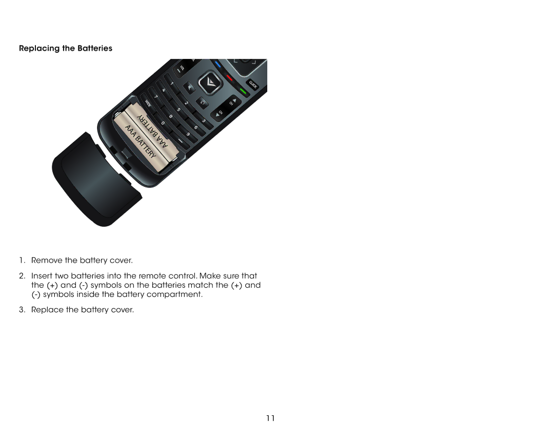 Vizio E601I-A3, E701i-A user manual Aaabattery Batteryaaa 