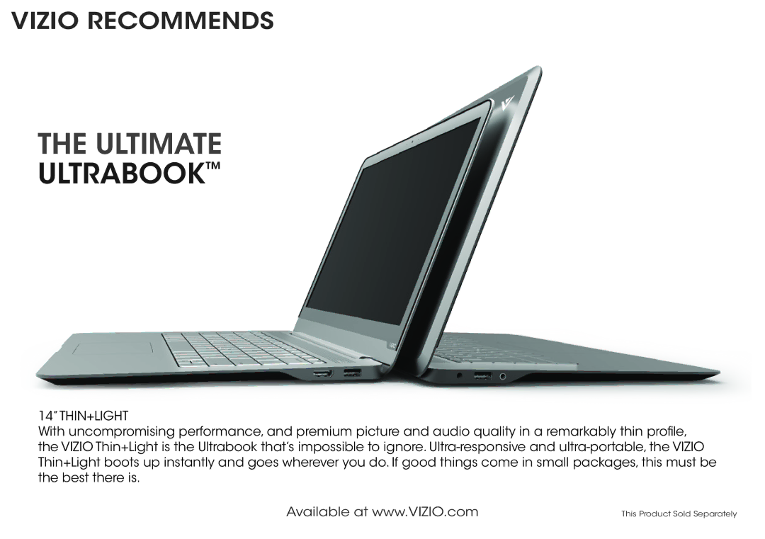 Vizio E701I-A3, E601I-A3 quick start Ultimate, Vizio Recommends 