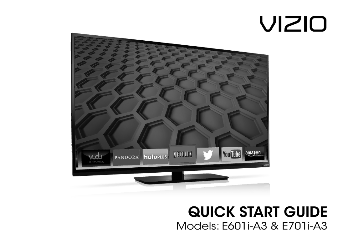 Vizio E701IA3, E701I-A3, E601IA3B, E601I-A3 user manual Vizio 