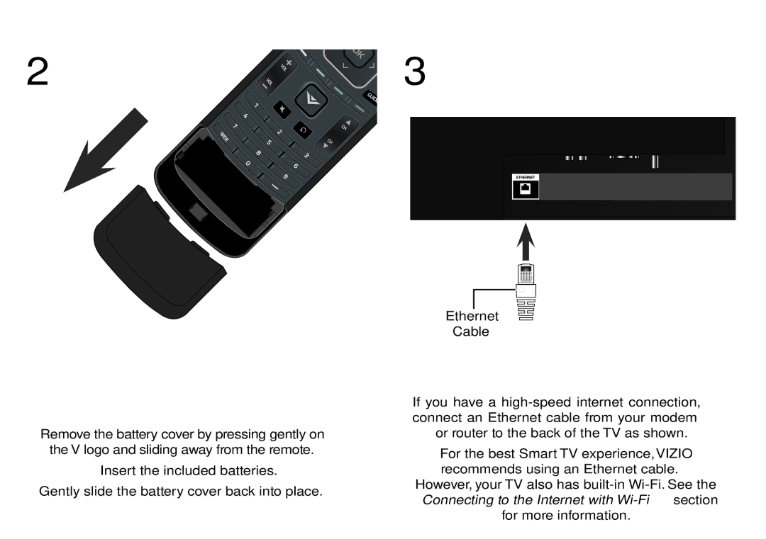 Vizio E701I-A3, E601I-A3 quick start Batt 