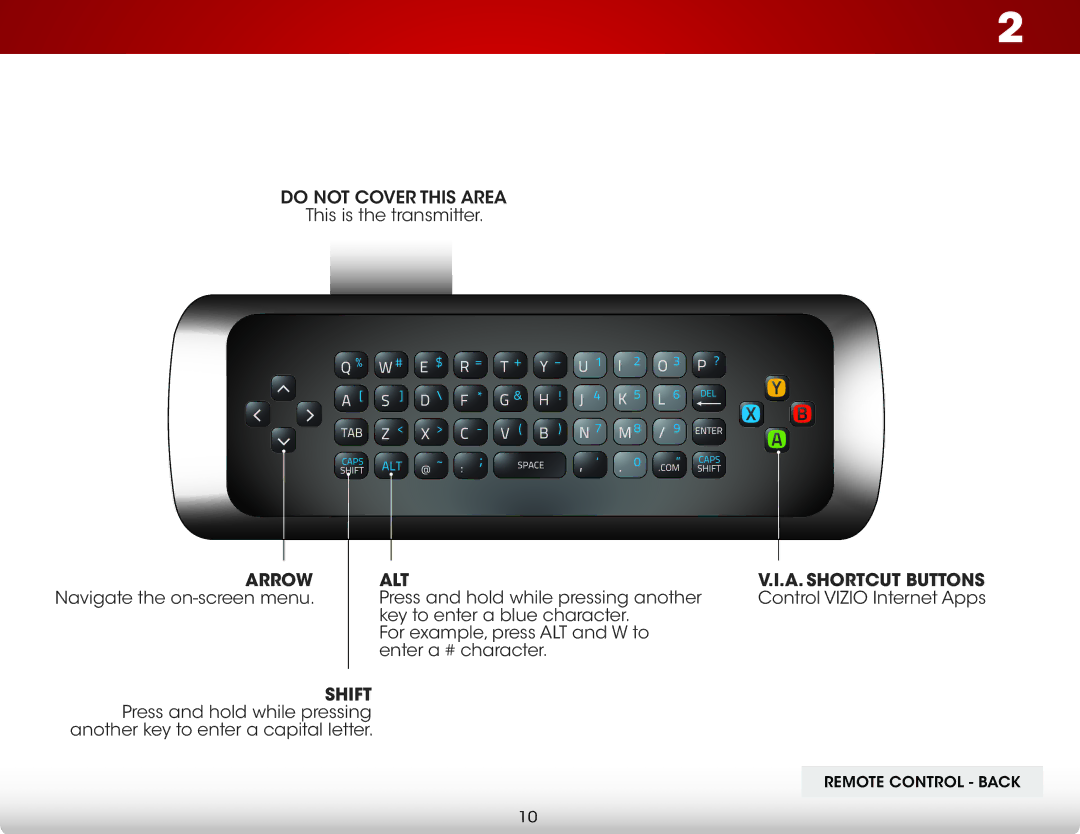 Vizio E707I-A3E user manual Remote Control Back 