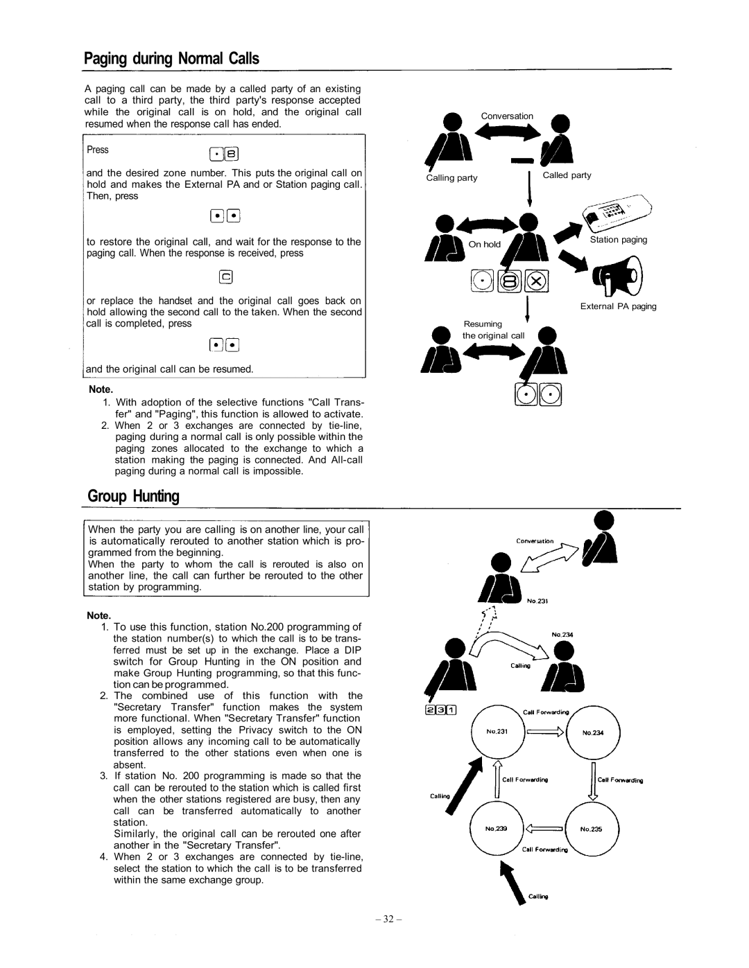 Vizio EXES-6000 CP-64 operating instructions Paging during Normal Calls, Group Hunting 