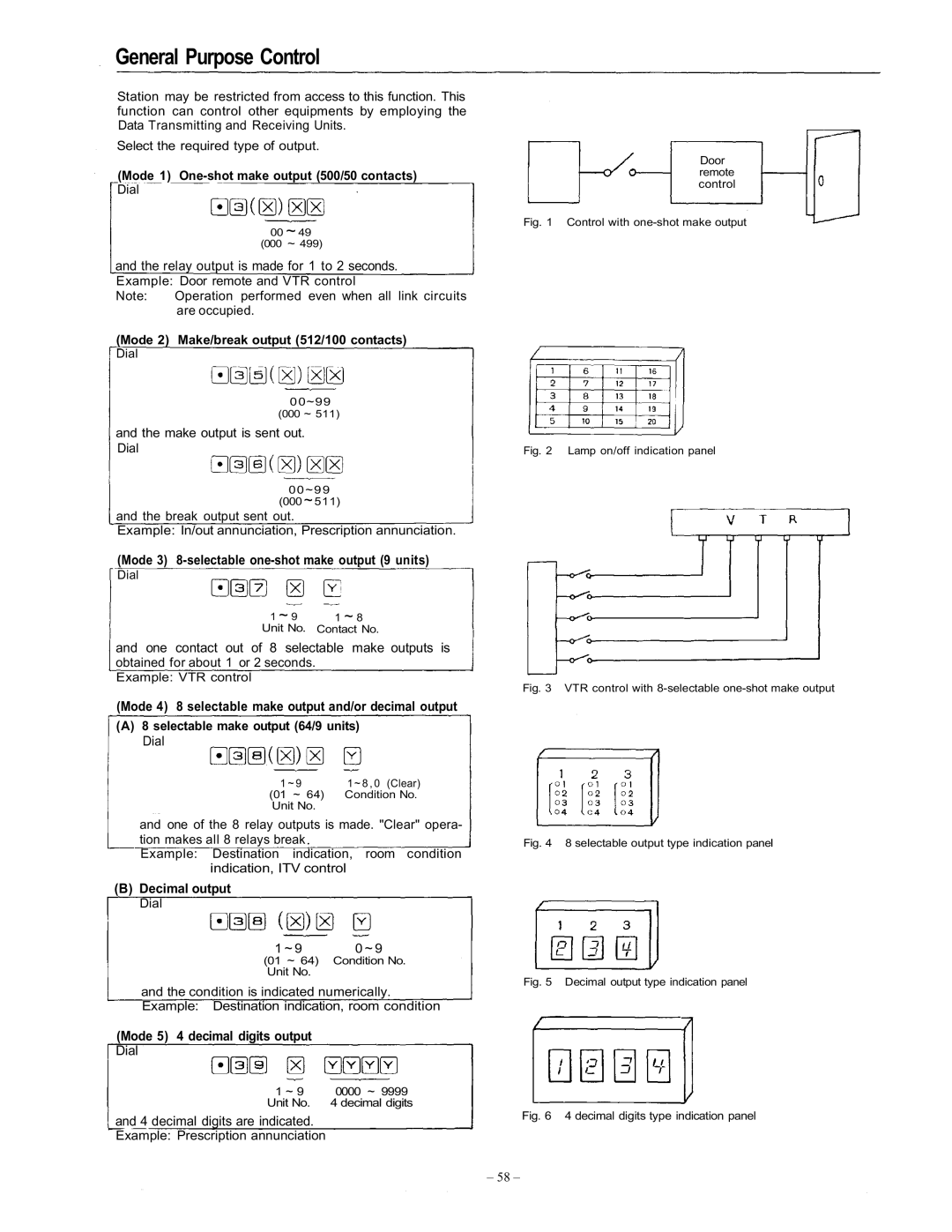 Vizio EXES-6000 CP-64 operating instructions General Purpose Control, One contact out of 8 selectable make outputs is 