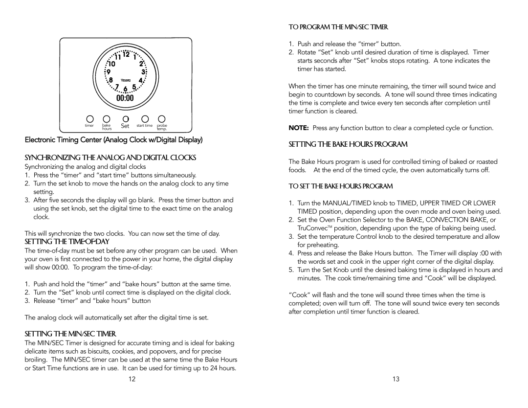 Vizio F20024B specifications 0000, Synchronizing the analog and digital clocks 