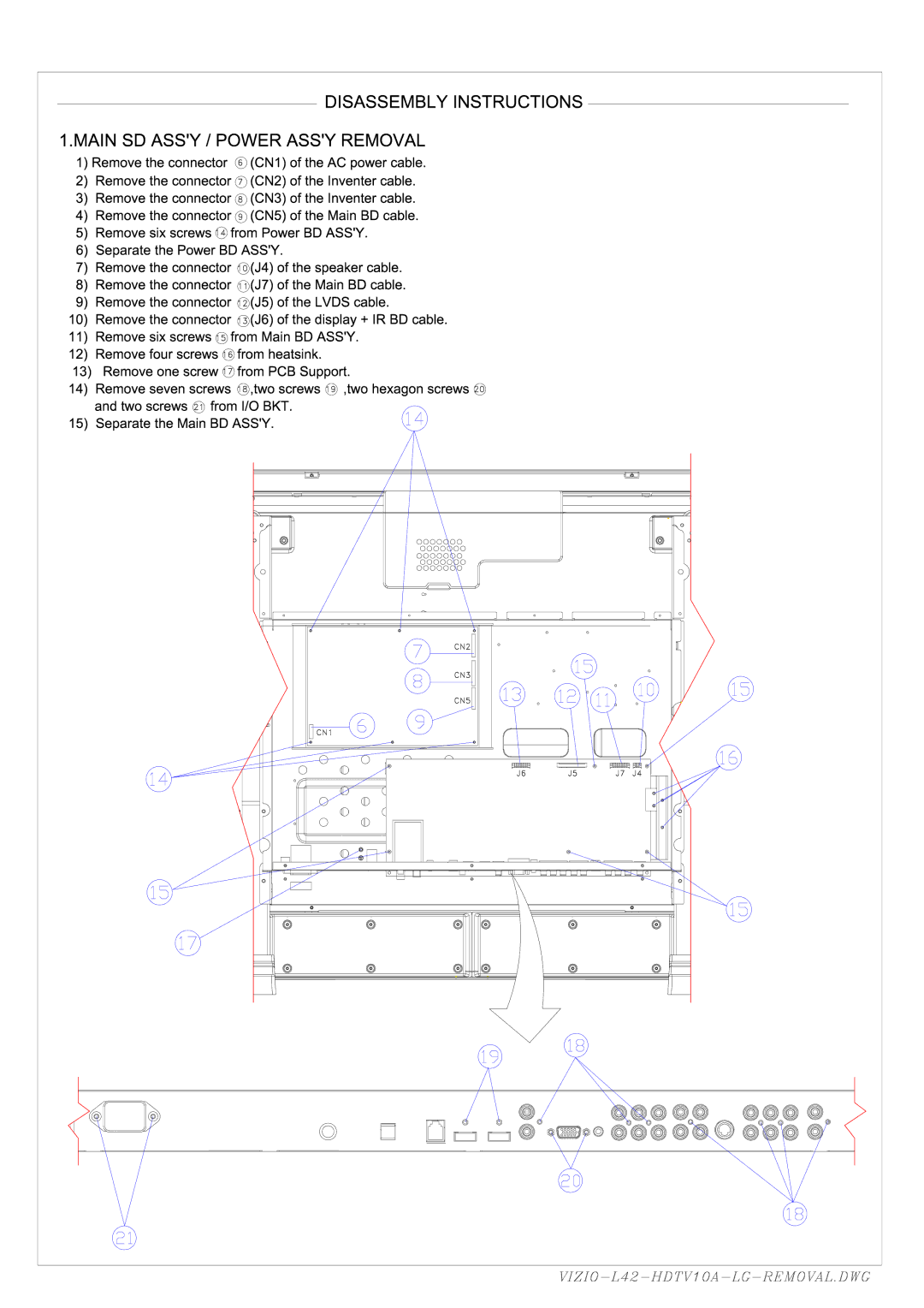 Vizio L42HDTV10A, GV42L HDTV service manual 