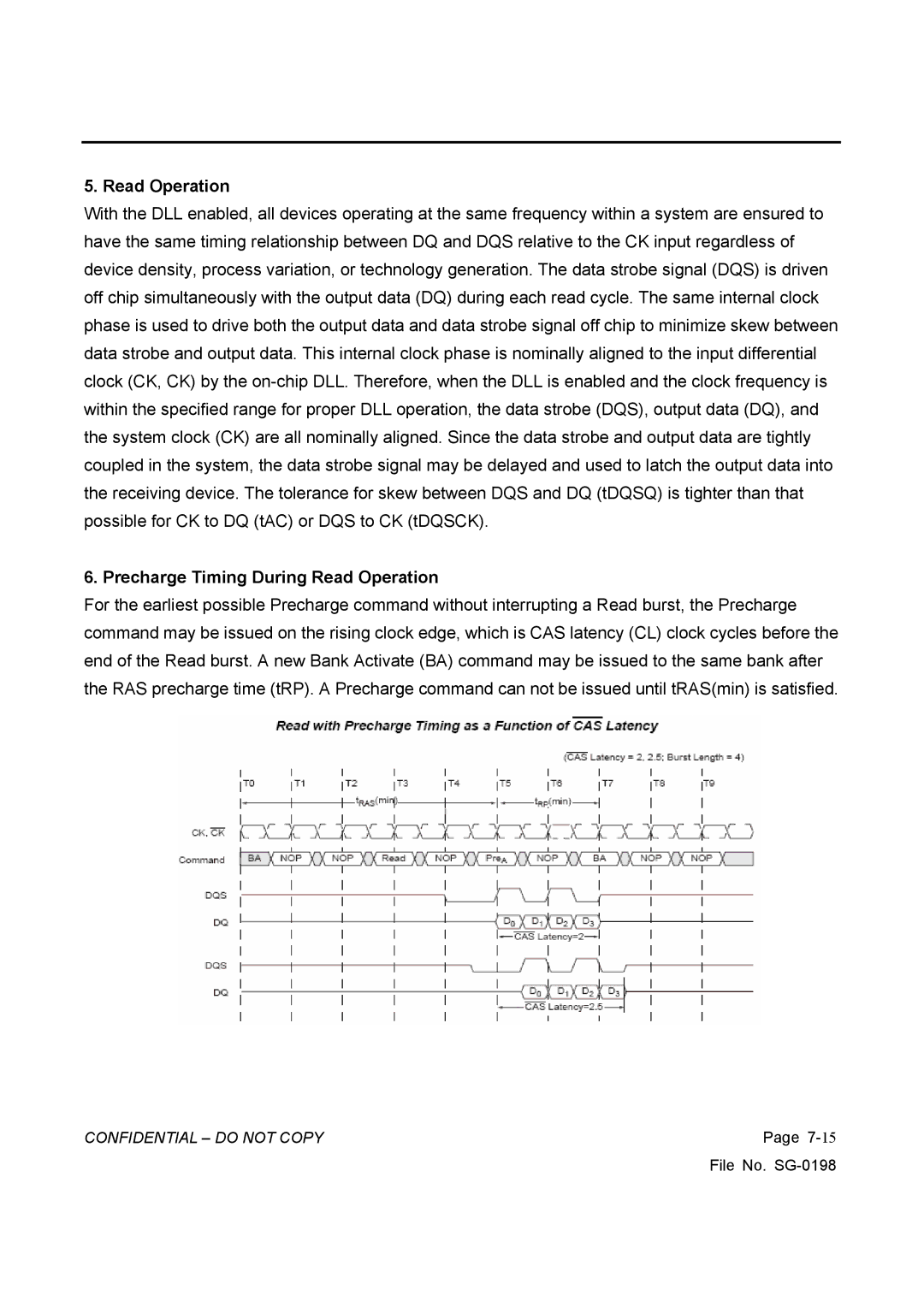 Vizio GV42L HDTV, L42HDTV10A service manual Precharge Timing During Read Operation 