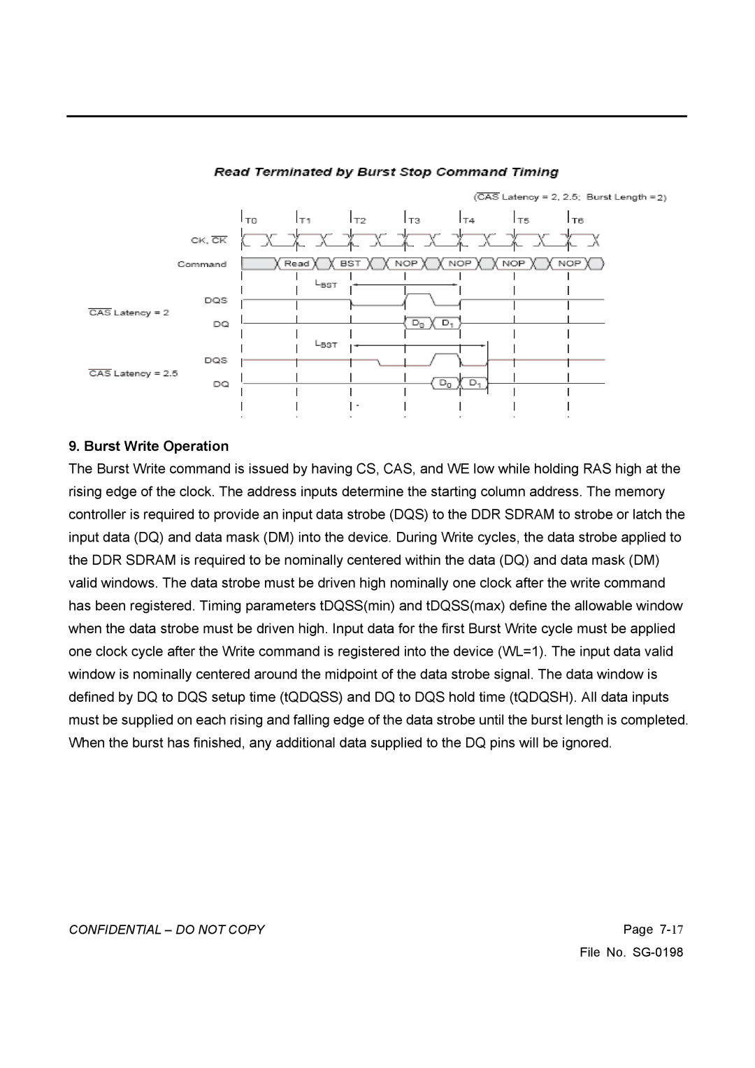 Vizio GV42L HDTV, L42HDTV10A service manual Burst Write Operation 