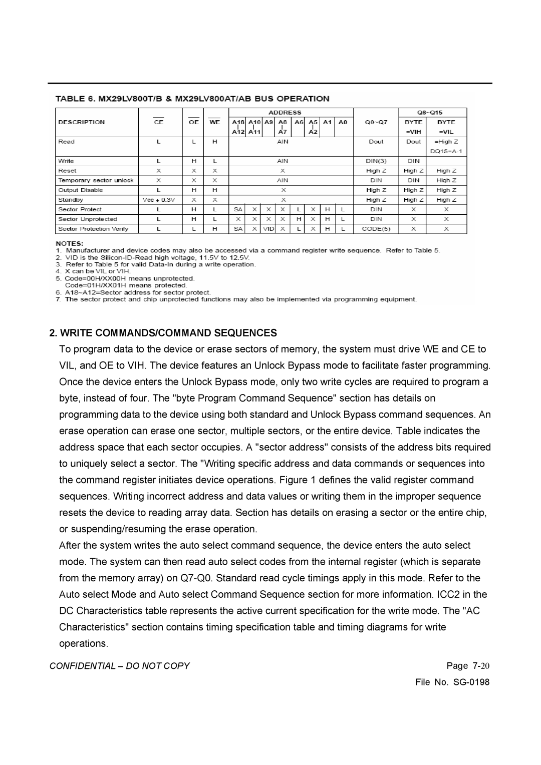 Vizio L42HDTV10A, GV42L HDTV service manual Write COMMANDS/COMMAND Sequences 