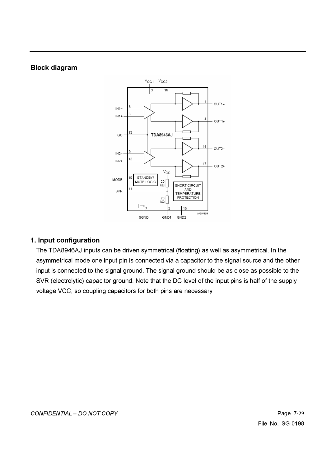 Vizio GV42L HDTV, L42HDTV10A service manual Block diagram Input configuration 