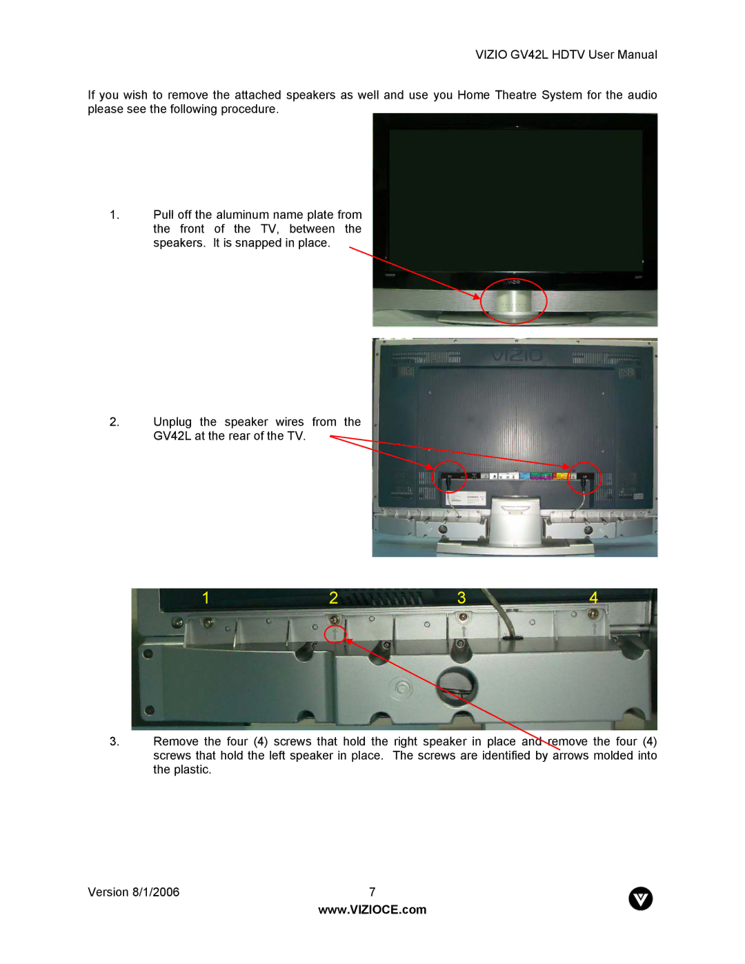 Vizio GV42L user manual 