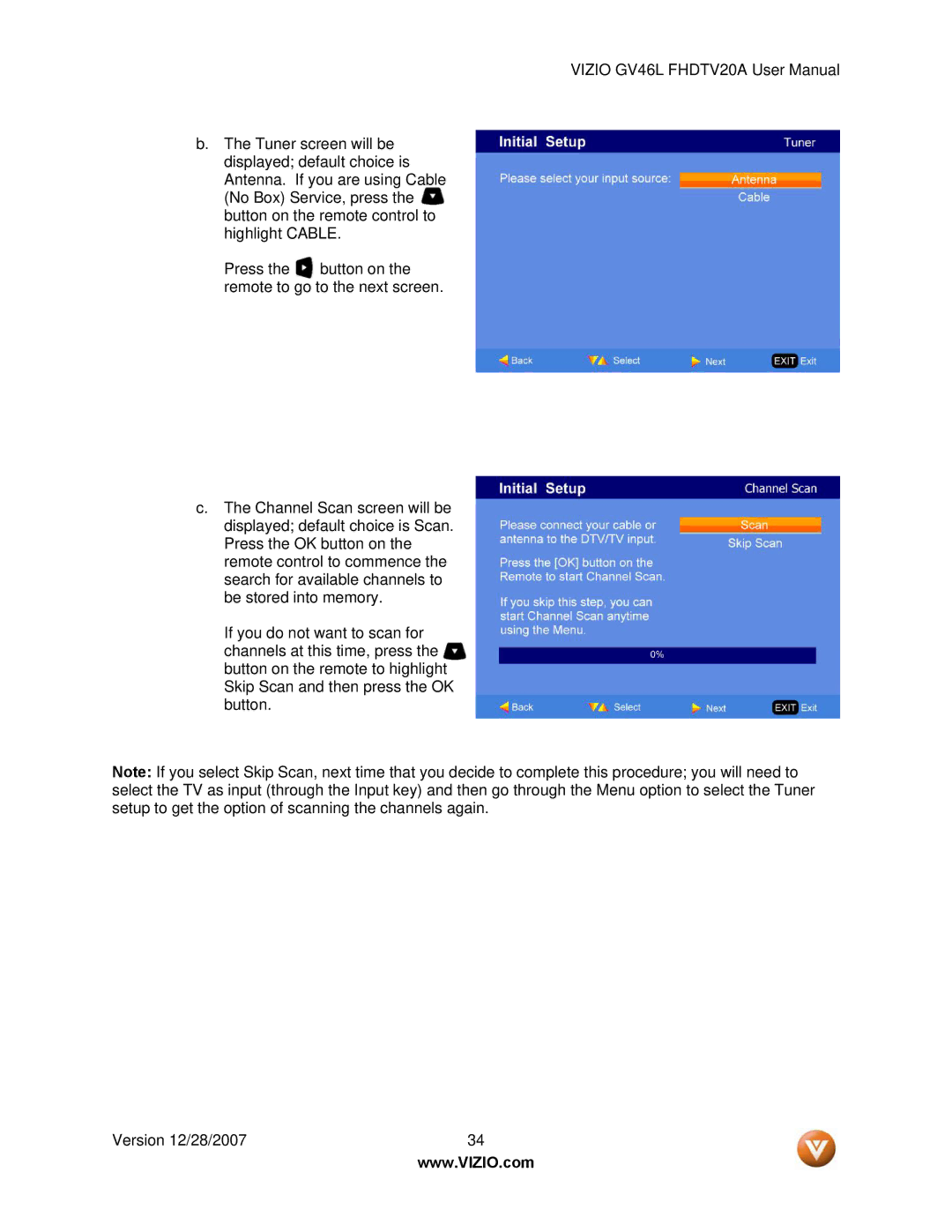 Vizio GV46L FHDTV20A user manual 