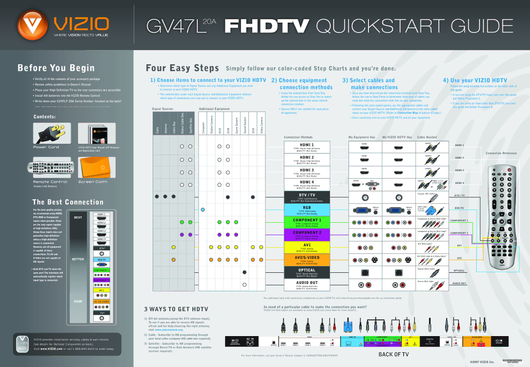 Vizio GV47L manual 