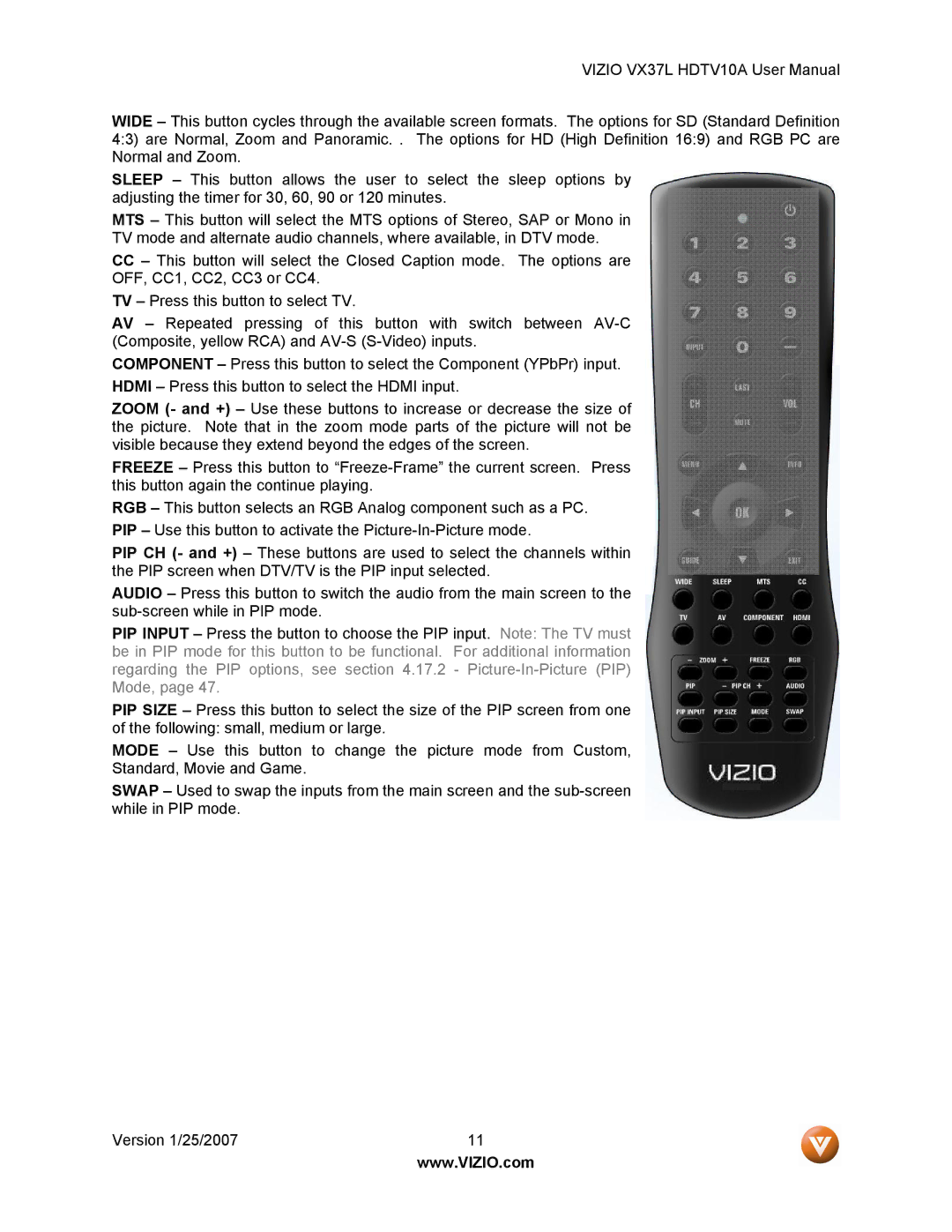 Vizio HDTV10A user manual 